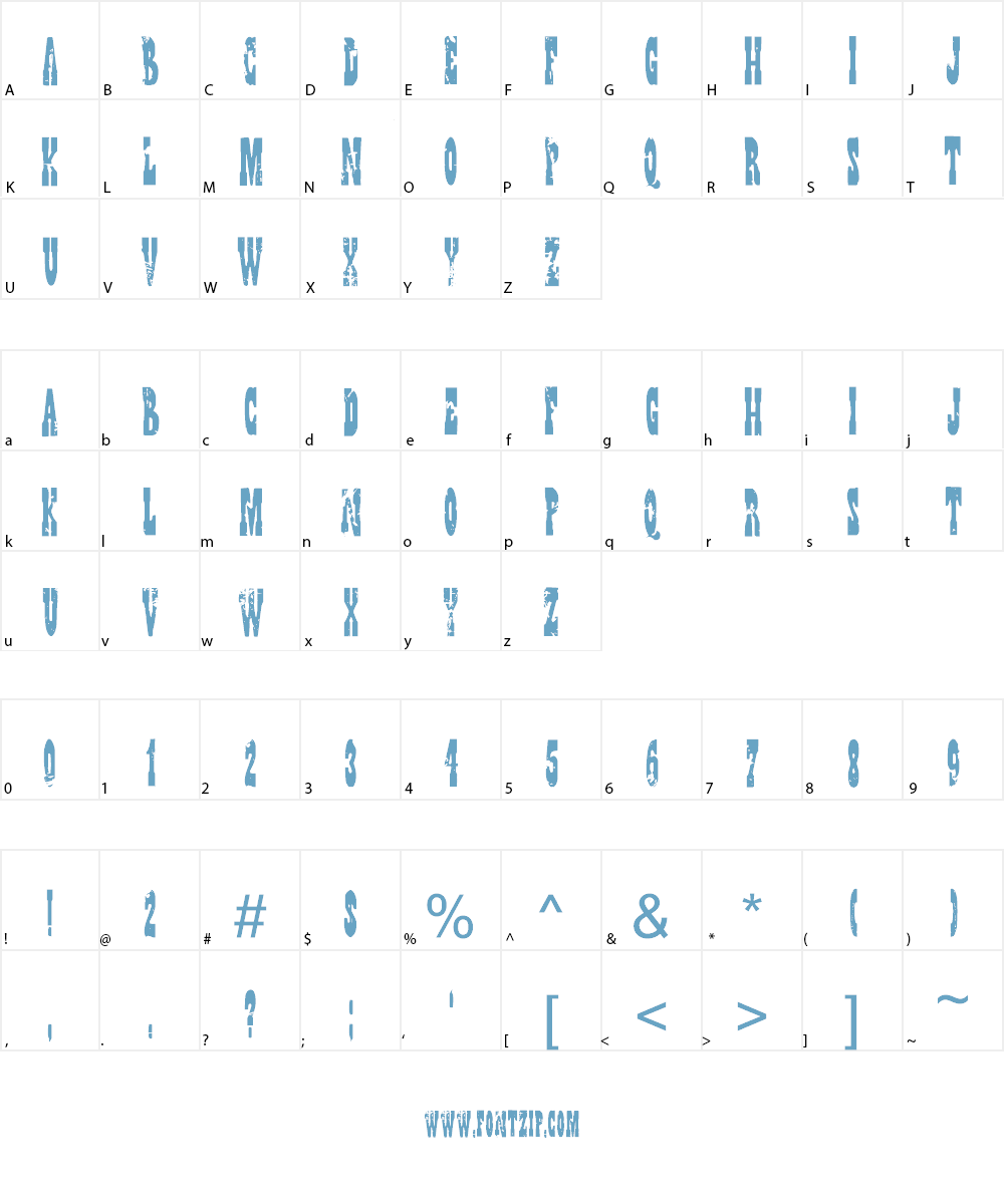 DK Wild Bunch Font Character